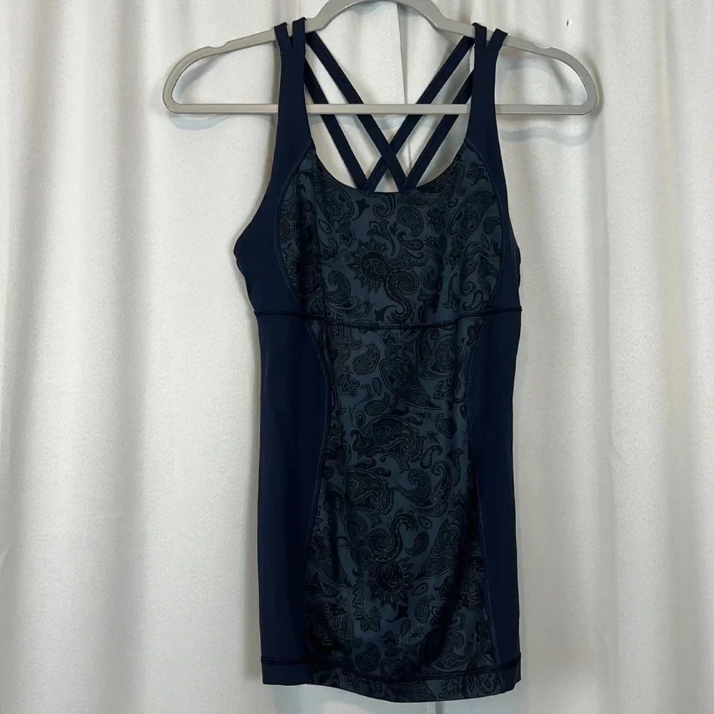 Lululemon Athletica Energy Tank Paisley Inkwell Top